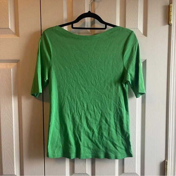 Charter Club 100% Cotton Green Quarter Sleeve Teeshirt, size medium - So soft! - Picture 1 of 12